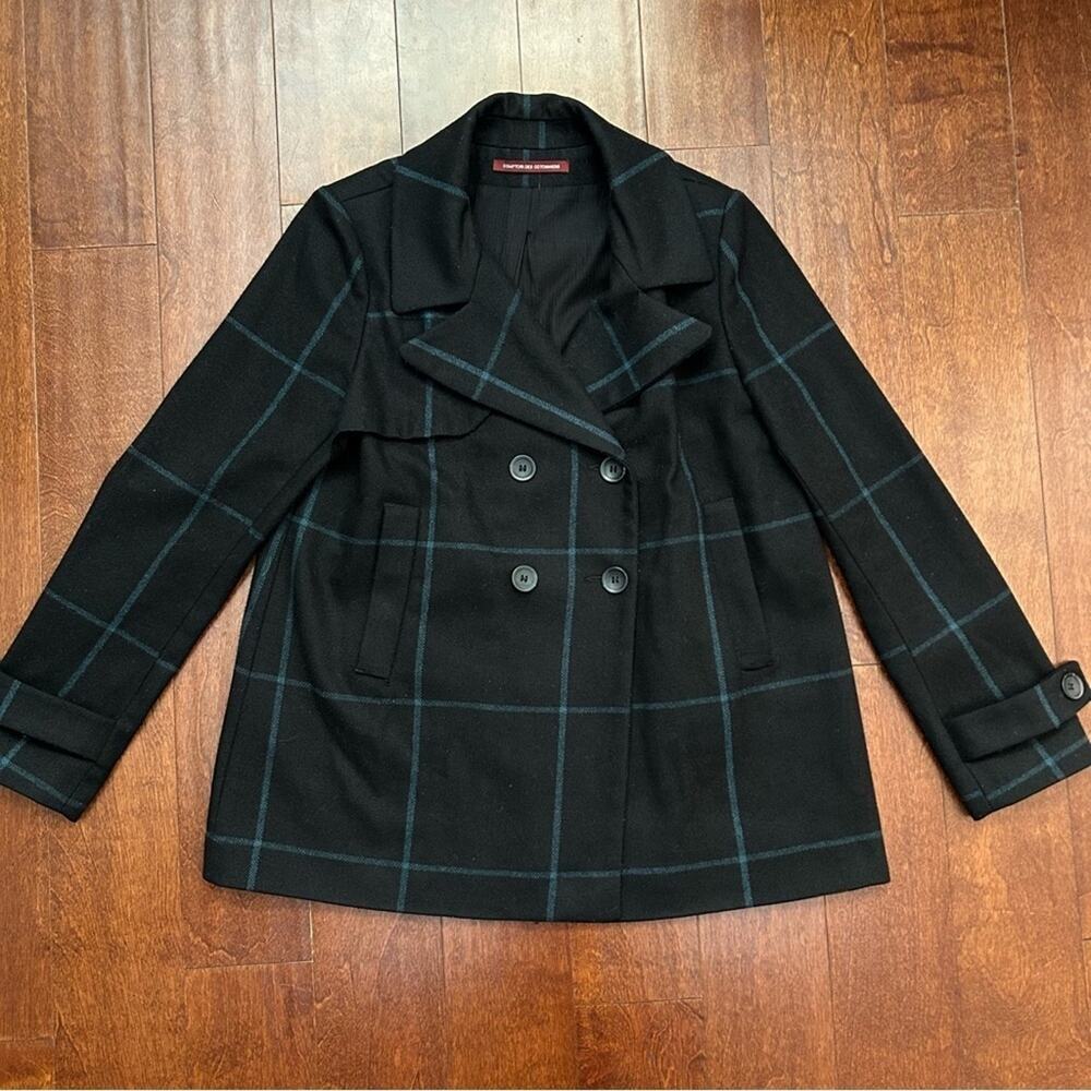 Comptoir Des Cotonniers Wool Blend Double Breasted Pea Coat, Size EU42 US 6